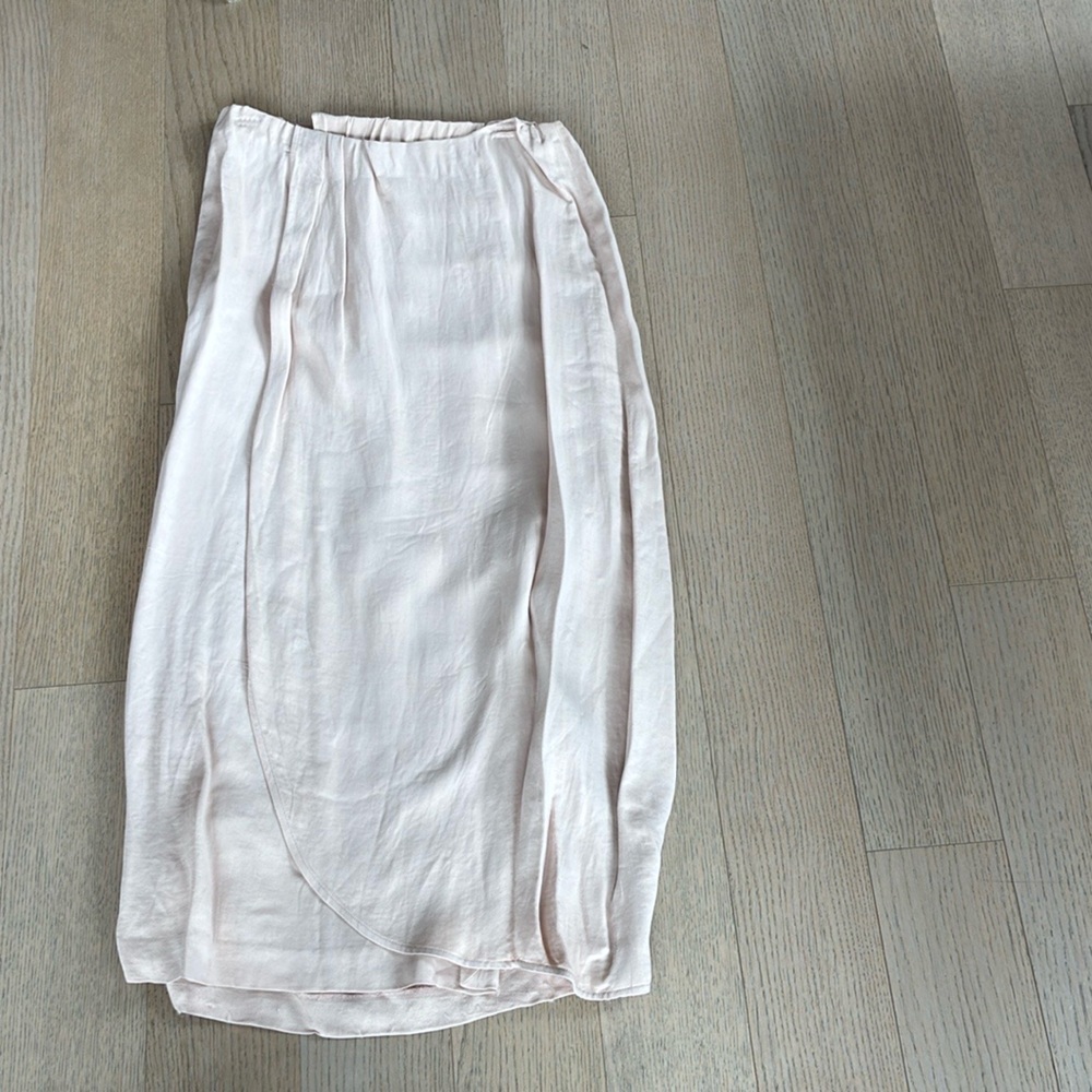 Club Monaco Strapless Dress in Beige/Pink with front panel